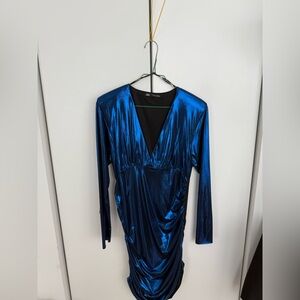 ZARA shimmer blue party dress size L